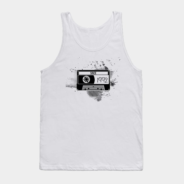 1992s Vintage, 92s Black Cassette Tank Top by Degiab